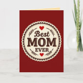 Best Mom Ever Classic Retro Design Kaart (Voorkant)