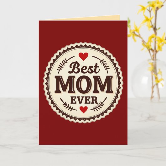 Best Mom Ever Classic Retro Design Kaart (Gele Bloem)