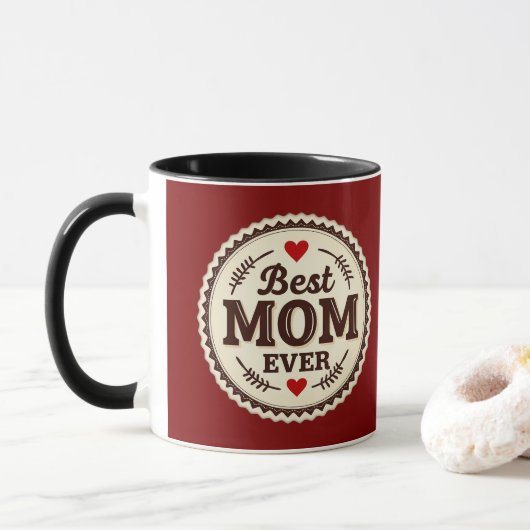 Best Mom Ever Classic Retro Design Mok (Met donut)