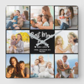 Best Mom Ever Collage 8 Photos of Children's Vierkante Klok (Voorkant)