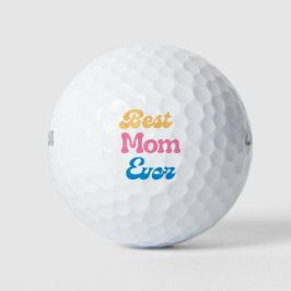 'Best Mom Ever' Colorful Simple Retro Typography  Golfballen