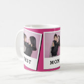 Best Mom Ever Custom 3 Foto Mok Roze (Voorkant links)