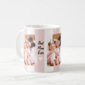 Best Mom Ever Custom 3 Photo – Moederdag Roze Koffiemok (Voorkant links)