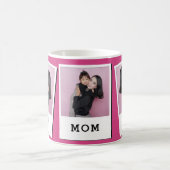 Best Mom Ever Custom 3 Photo Mug Pink Koffiemok (Center)