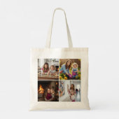 Best Mom Ever Custom 4 Photo Collage Pink Tote Bag (Achterkant)
