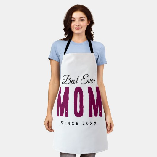 Best Mom Ever Custom Apron – Personalized Massage Schort (Gedragen)