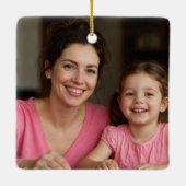 Best Mom Ever Custom Photo Christmas Keepsake Pink Keramisch Ornament (Achterkant)
