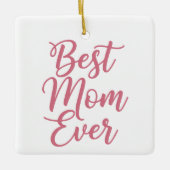 Best Mom Ever Custom Photo Christmas Keepsake Pink Keramisch Ornament (Voorkant)