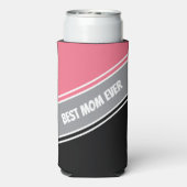 Best Mom Ever Elegant Black &Pink White Custom Seltzer Blikjeskoeler (Seltzer Achterkant)