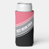 Best Mom Ever Elegant Black &Pink White Custom Seltzer Blikjeskoeler (Seltzer Voorkant)