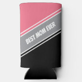 Best Mom Ever Elegant Black &Pink White Custom Seltzer Blikjeskoeler (Achterkant)