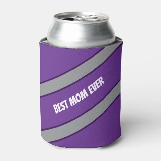 Best Mom Ever Elegant gray &purple script Custom  Blikjeskoeler (Blikje Voorkant)