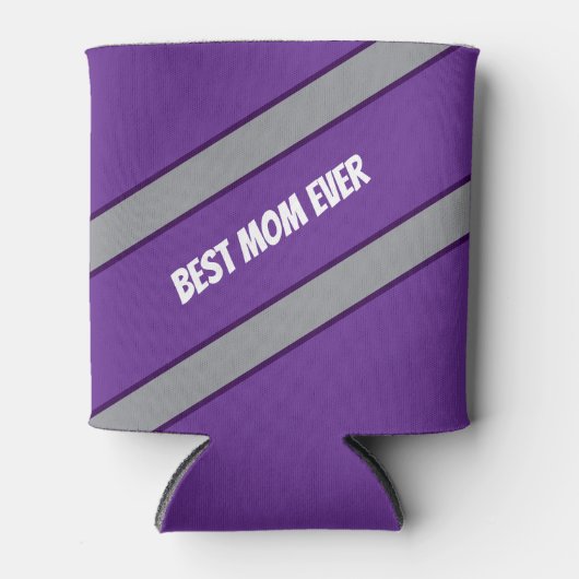 Best Mom Ever Elegant gray &purple script Custom Blikjeskoeler (Voorkant)