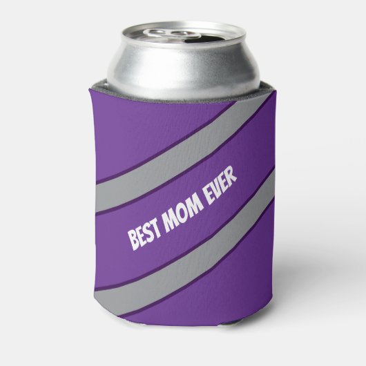 Best Mom Ever Elegant gray &purple script Custom  Blikjeskoeler (Blikje Achterkant)