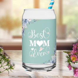 'Best Mom Ever' elegante bloemen Blikvorm Glas