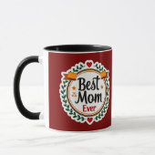 Best Mom Ever Floral Badge Design Mok (Links)