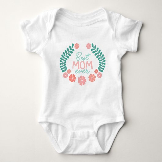 Best mom ever floral frame romper (Voorkant)