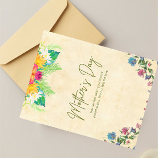 Best Mom Ever Floral Mother’s Day Card Briefkaart