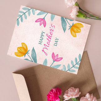 Best Mom Ever Floral Mother’s Day Card Briefkaart