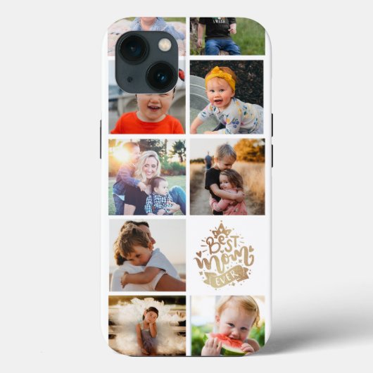 Best Mom Ever Gold  Photo Collage Mother's Day  Ca Case-Mate iPhone Case (Achterkant)