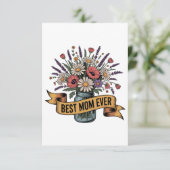 Best Mom Ever Informatiekaartje (Staand voorkant)