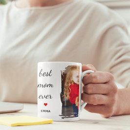 Best Mom Ever l Custom Photo & Text Typography Mok