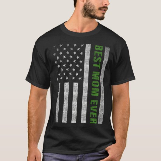 Best Mom Ever Military Mom Thin Green Line T-shirt (Voorkant)