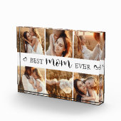 Best Mom Ever Modern Photo Collage Personalized Fotoblokken (Rechts)