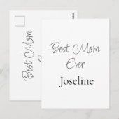 Best mom ever name simple minimal stylish mothers briefkaart (Voorkant / Achterkant)