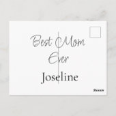 Best mom ever name simple minimal stylish mothers briefkaart (Achterkant)