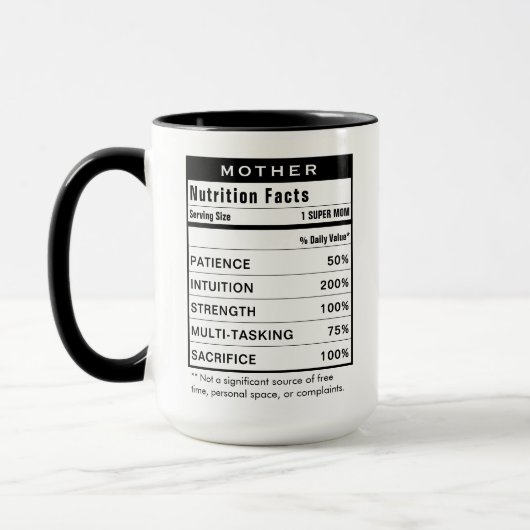 Best Mom Ever Nutrition Facts Mother's Day Mok (Links)