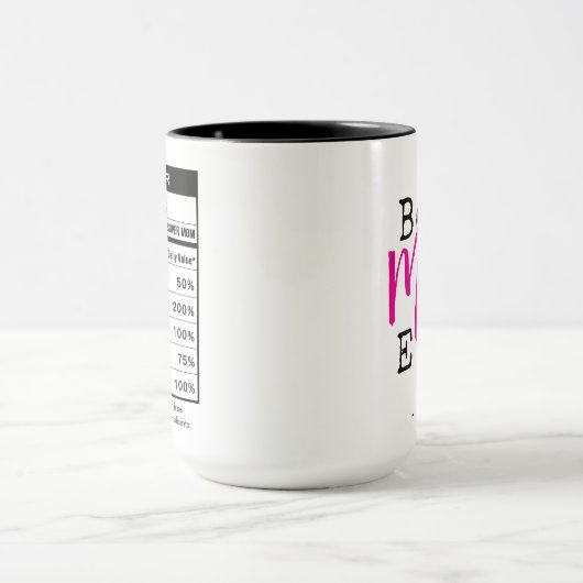 Best Mom Ever Nutrition Facts Mother's Day Mok (Midden)