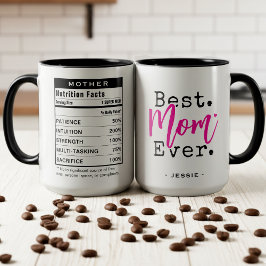 Best Mom Ever Nutrition Facts Mother's Day Mok