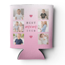 Best Mom Ever Personalized 7-Photo Collage Pink 
