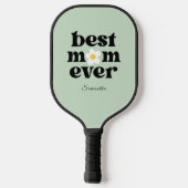 Best Mom Ever Personalized Sage Green Pickleball Paddle (Achterkant)