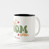 Best Mom Ever Personalized Script Name Mug Tweekleurige Koffiemok (Voorkant rechts)