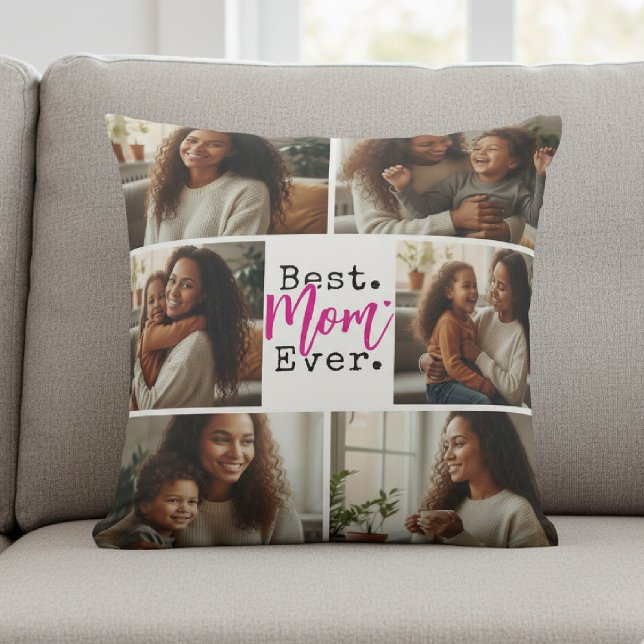Best Mom Ever Photo Collage Birthday Mother's Day Kussen (Creator heeft geüpload)