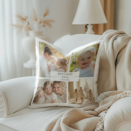 Best Mom Ever Photo Collage Pillow Kussen