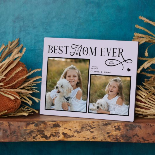 Best Mom Ever Photo Heart Dog Mothers Day Gifts Fotoplaat (Zijkant)