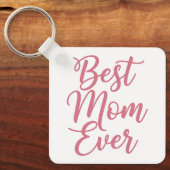 Best Mom Ever Pink Custom 1 Photo Keepsake Sleutelhanger (Voorkant)