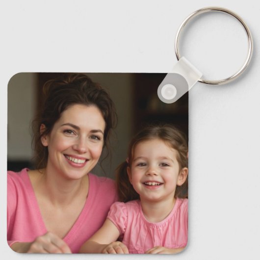 Best Mom Ever Pink Custom 1 Photo Keepsake Sleutelhanger (Achterkant)