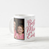 Best Mom Ever Pink Script 2 Photo Keepsake Koffiemok (Voorkant links)