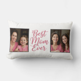 Best Mom Ever Pink Script 2 Photo Keepsake Kussen