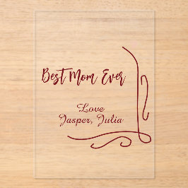 Best mom ever red love Spanish border stylish  Acryl Uitnodigingen