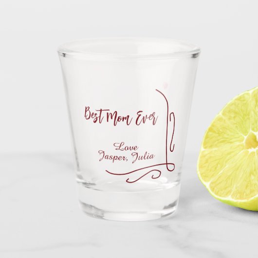 Best mom ever red love Spanish border stylish  Shot Glas (Voorkant)