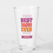 Best Mom Ever Retro Custom Name Funky Colorful  Glas (Voorkant)