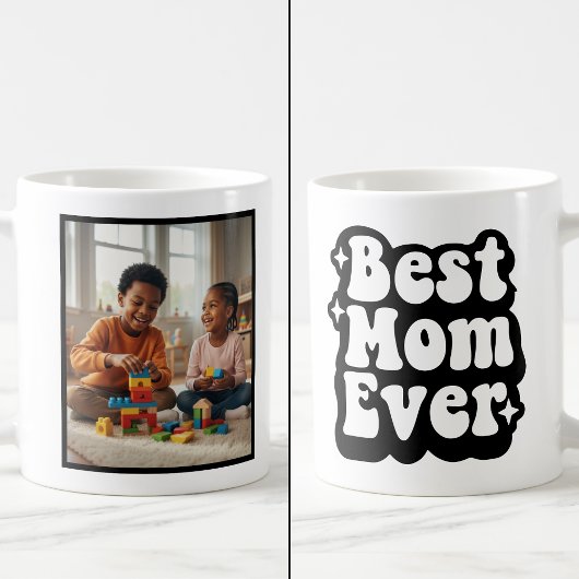 Best Mom Ever Retro Groovy 1 Photo Keepsake Koffiemok