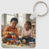 Best Mom Ever Retro Groovy 1 Photo Keepsake Sleutelhanger (Achterkant)