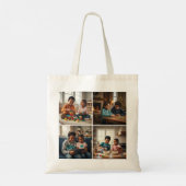 Best Mom Ever Retro Groovy 4 Photo Collage Tote Bag (Achterkant)