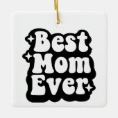 Best Mom Ever Retro Photo Christmas Keepsake  Keramisch Ornament (Voorkant)